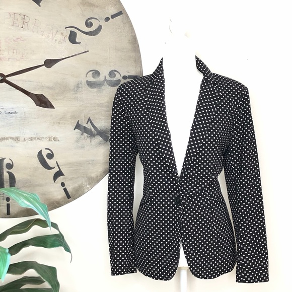 New York & Company Jackets & Blazers - New York & Company black & white polka dot blazer.